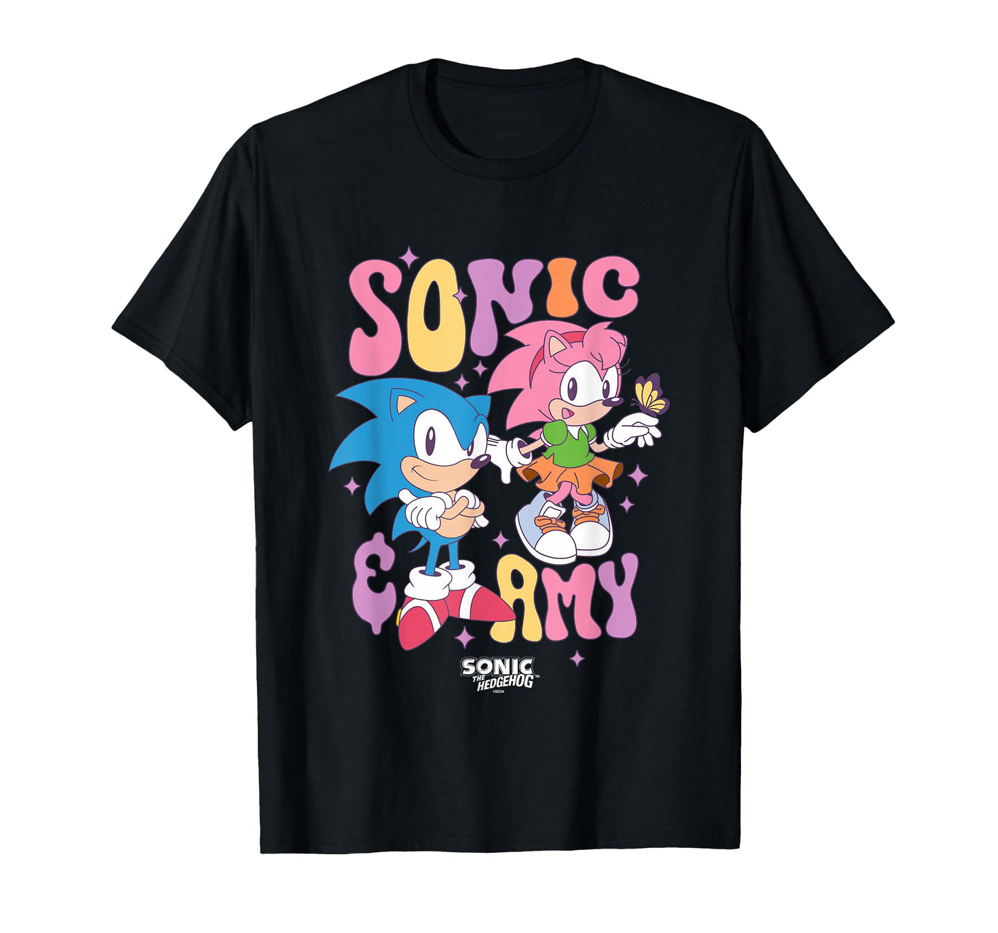 Sonic The Hedgehog Sonic & Amy Cute Vintage Shot T-Shirt