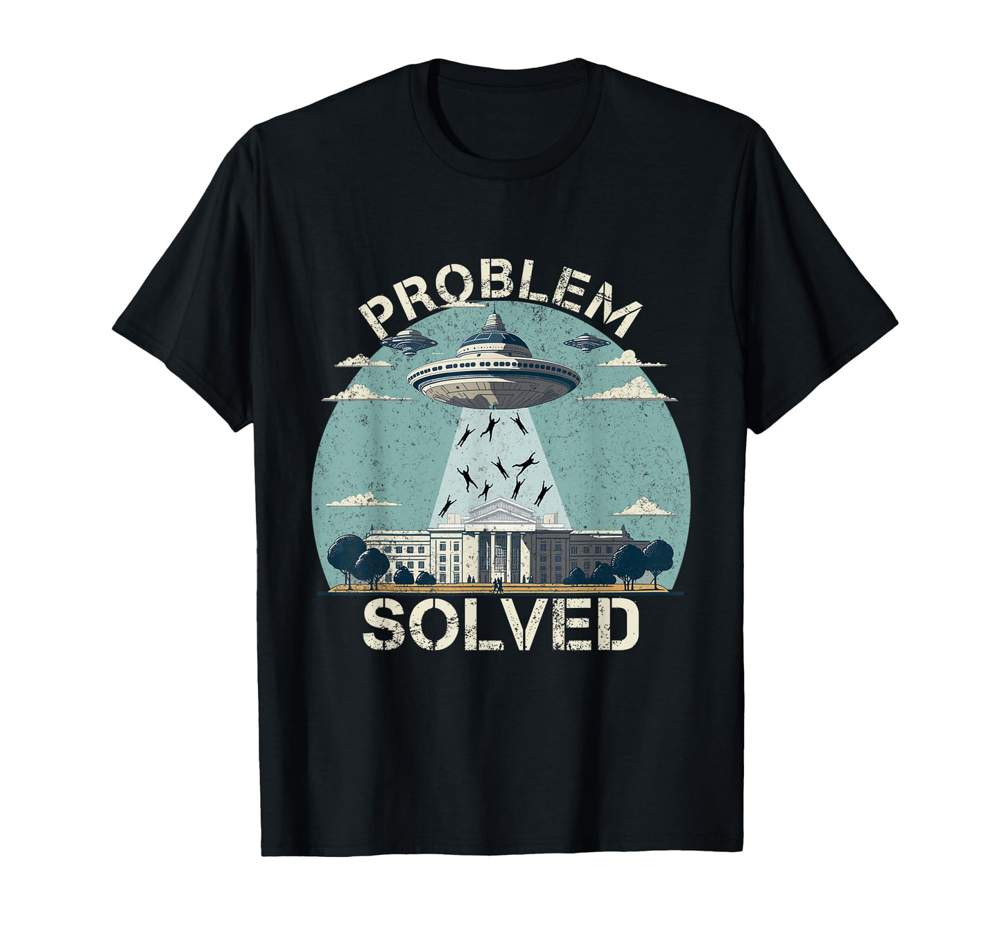 Funny Election 2024 UFO Problem Solved Political Humour T-Shirt