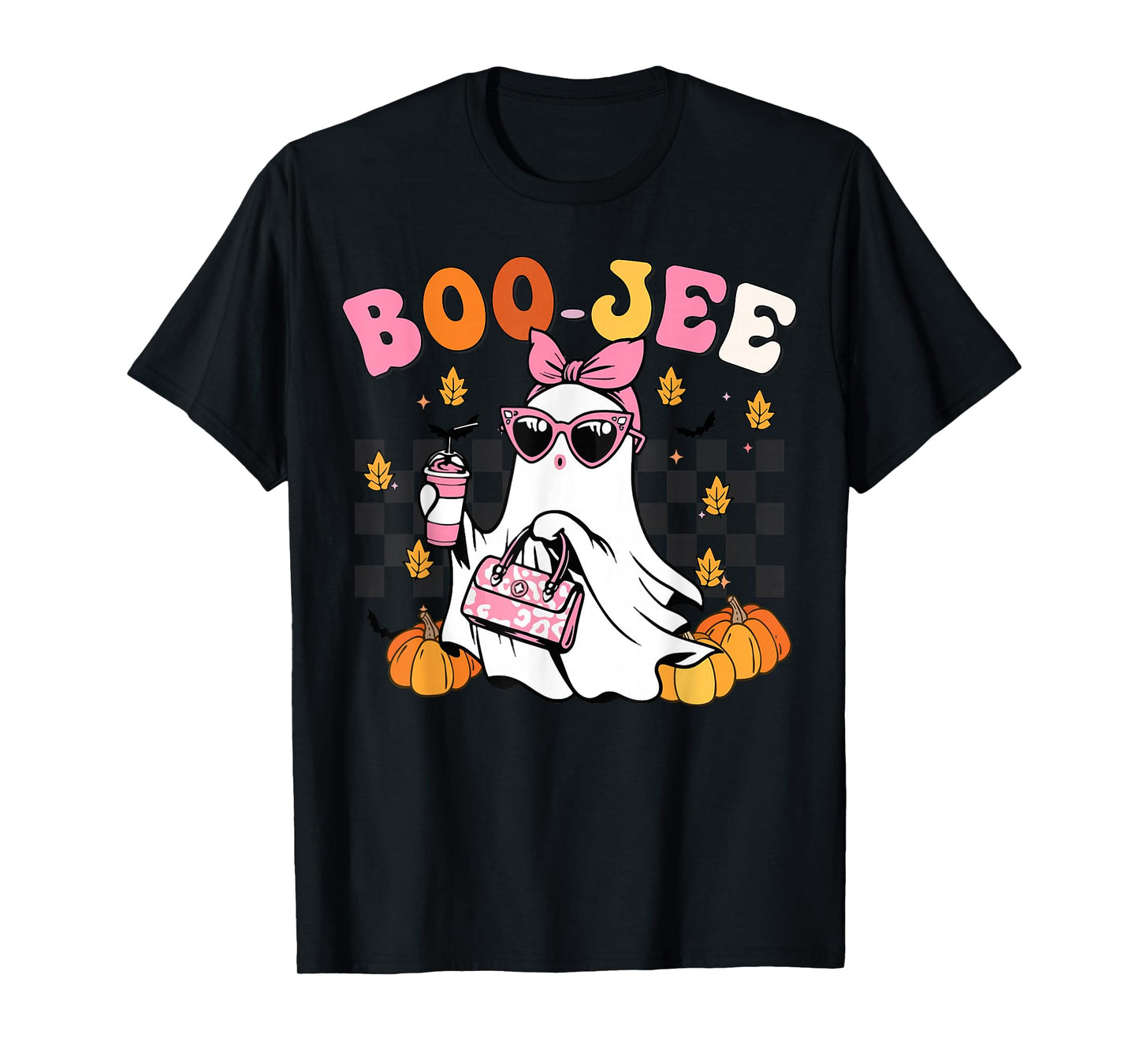 Funny Boo-Jee Ghost Halloween Women Girl Toddler Cute Groovy T-Shirt