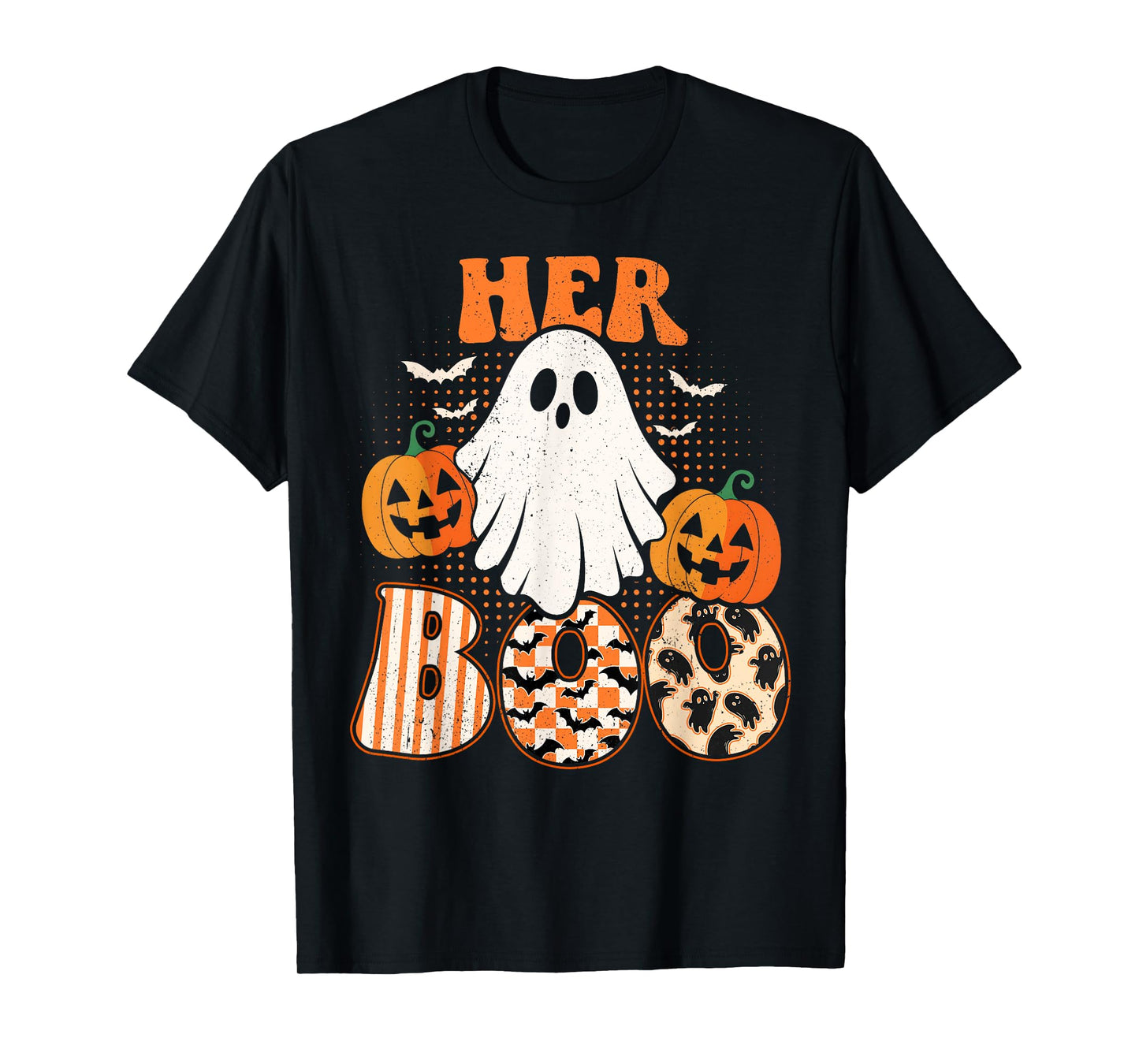 Her Boo & His Boo Funny Matching Halloween Couples Pajama T-Shirt