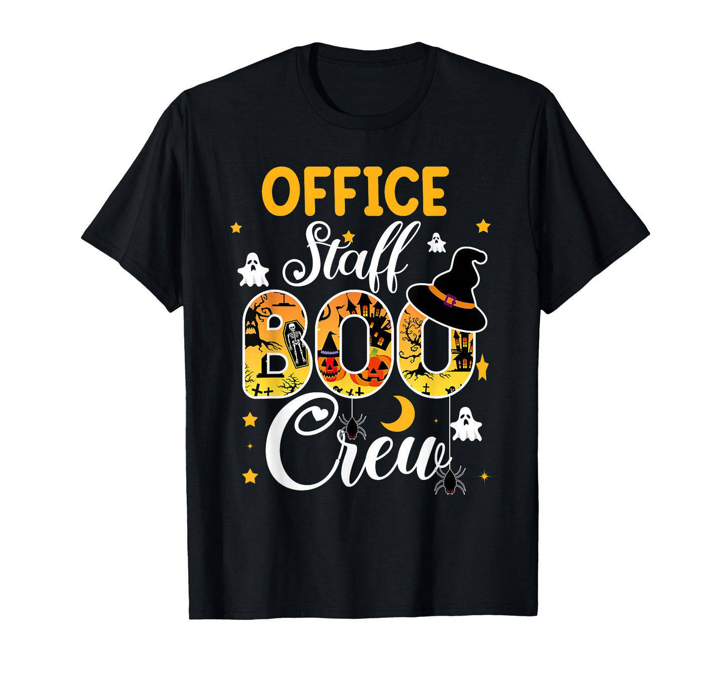 Office Staff Boo Crew Funny Halloween Matching Costume T-Shirt