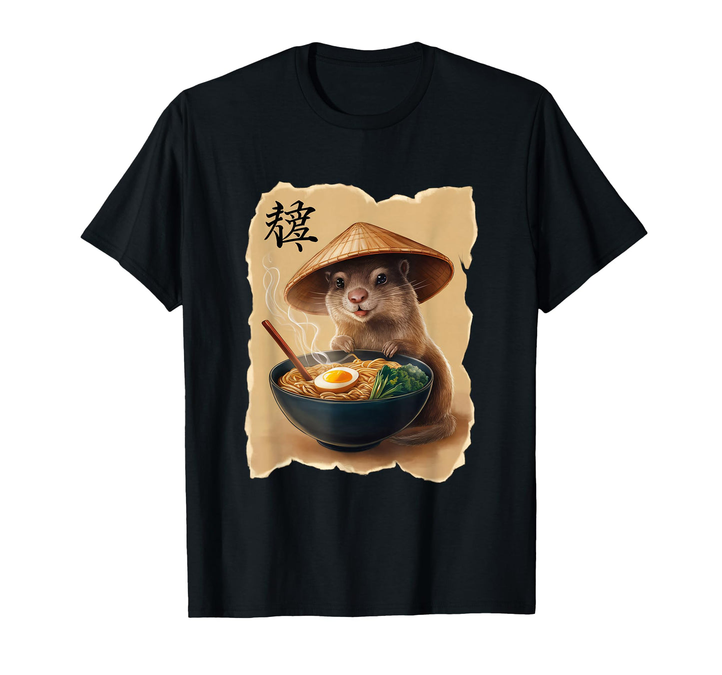 Marmot Men Woman Kawaii Eating Ramen Japanese Marmot T-Shirt