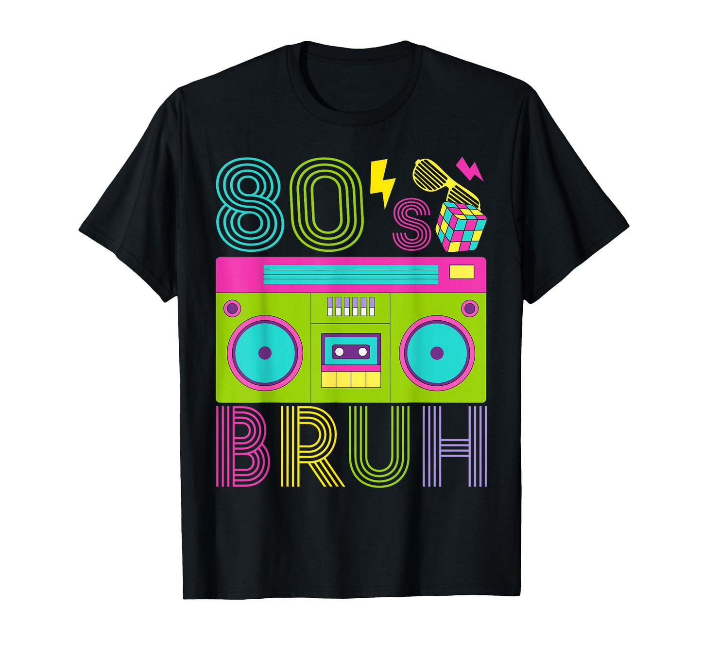 Retro 80s Bruh Outfits for Boys 1980s Party Outfit Eighties T-Shirt