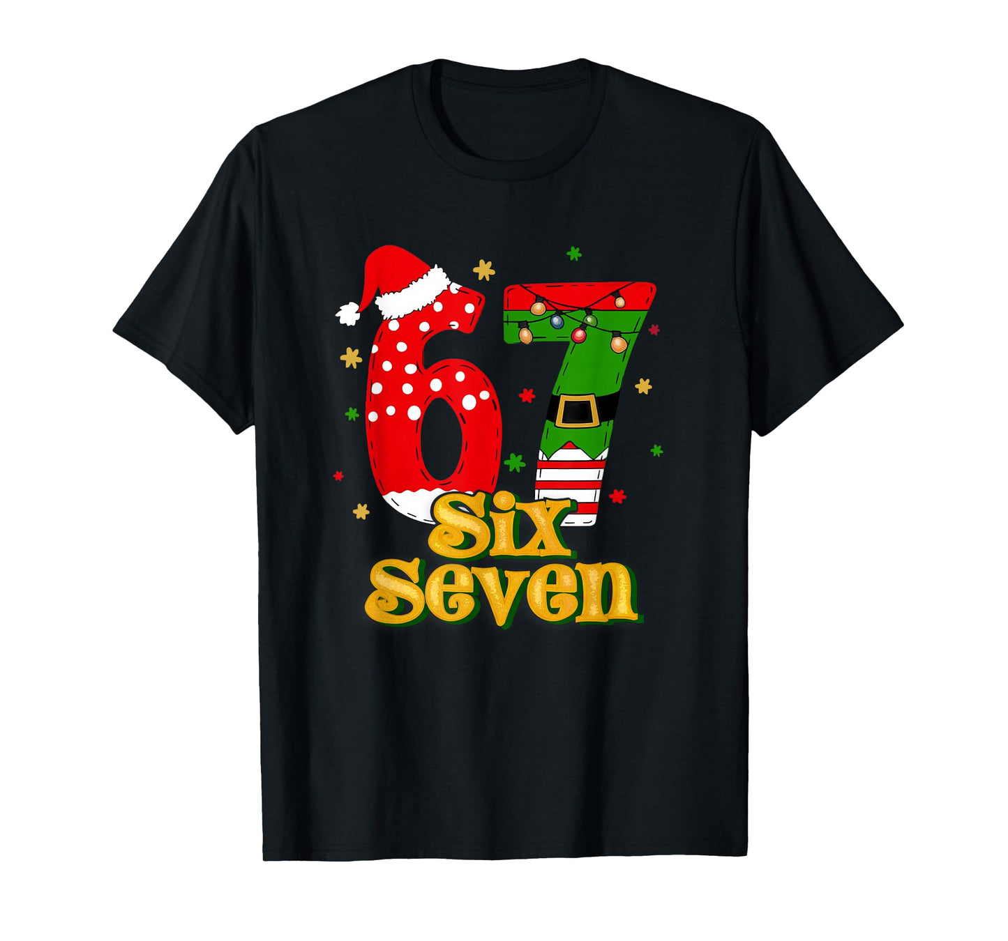 67 Mas Meme Candy Cane Six Seven Kids Men Women Christmas T-Shirt