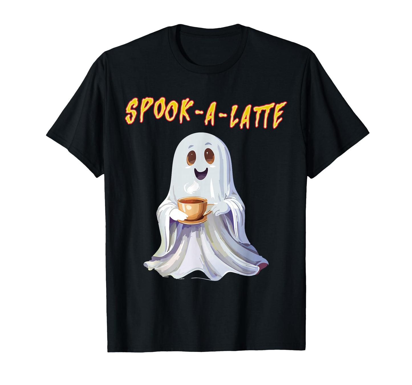 Funny Halloween Pumpkin Spice Ghost Latte Coffee Spooky T-Shirt