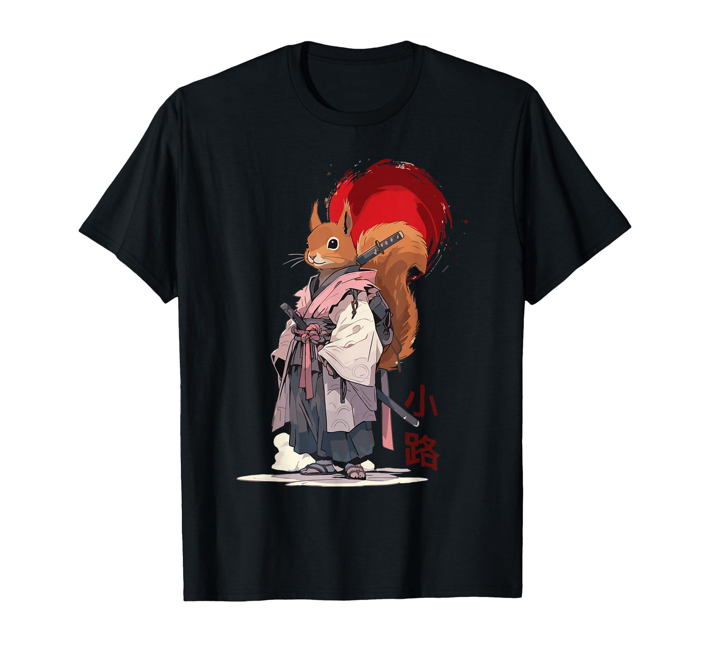 Samurai Squirrel Shirts for Women Vintage Graphic Japanese T-Shirt