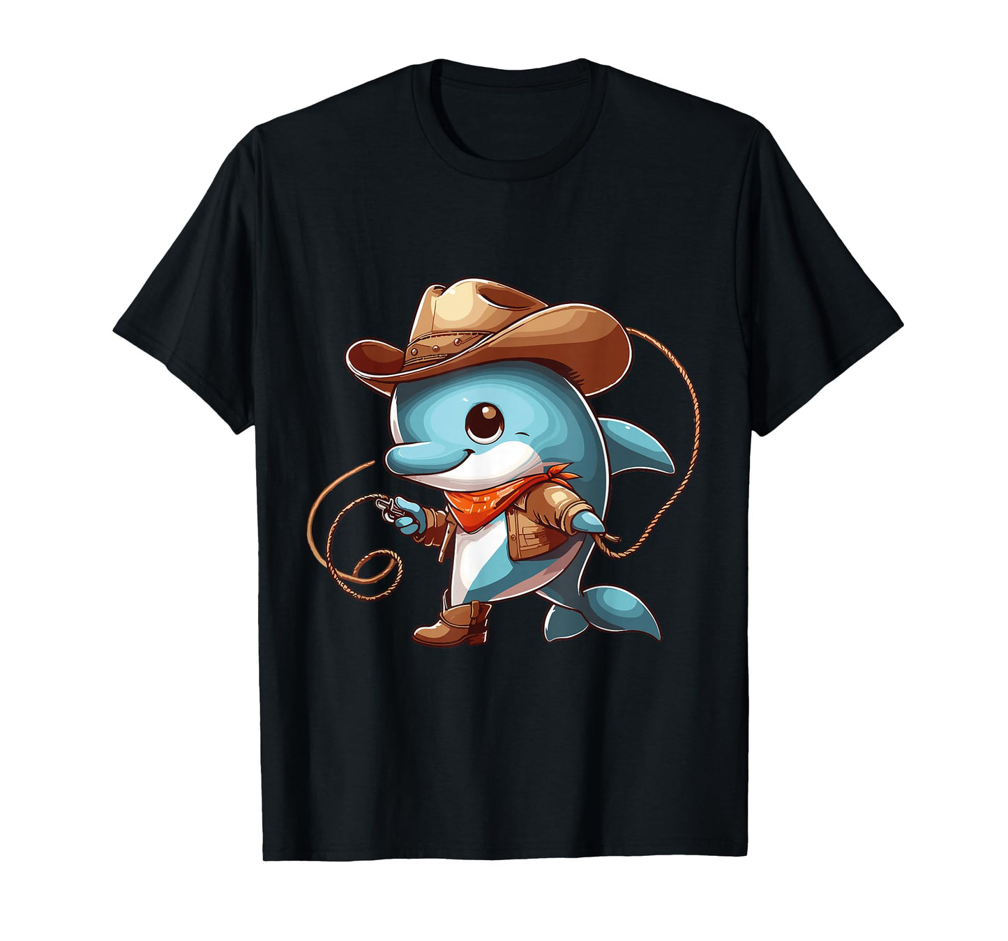 Western Rodeo Cowboy Outfit Hat Dolphin Texas Animals T-Shirt