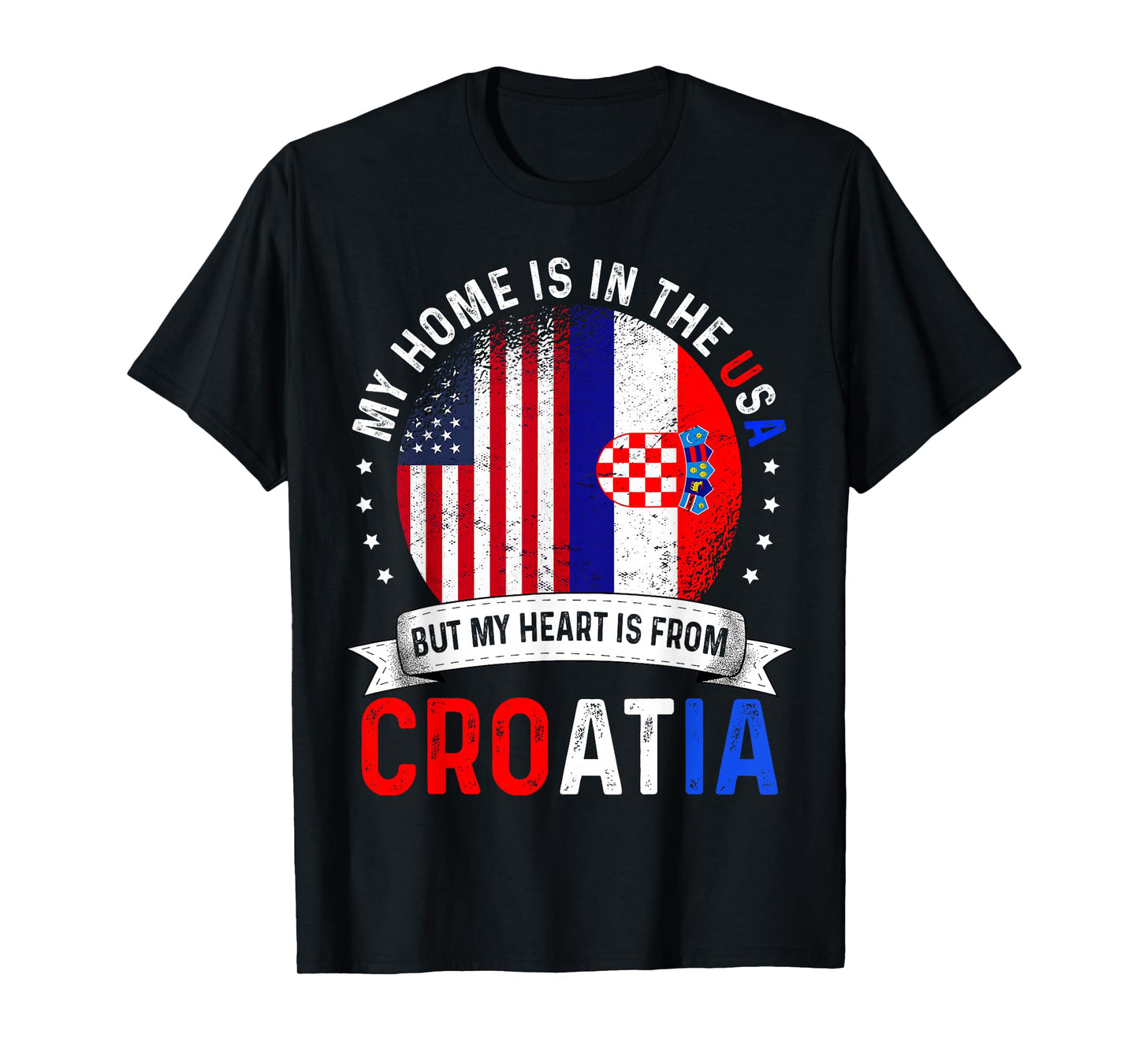 Croatian American Patriot Heart is from Croatia Flag T-Shirt