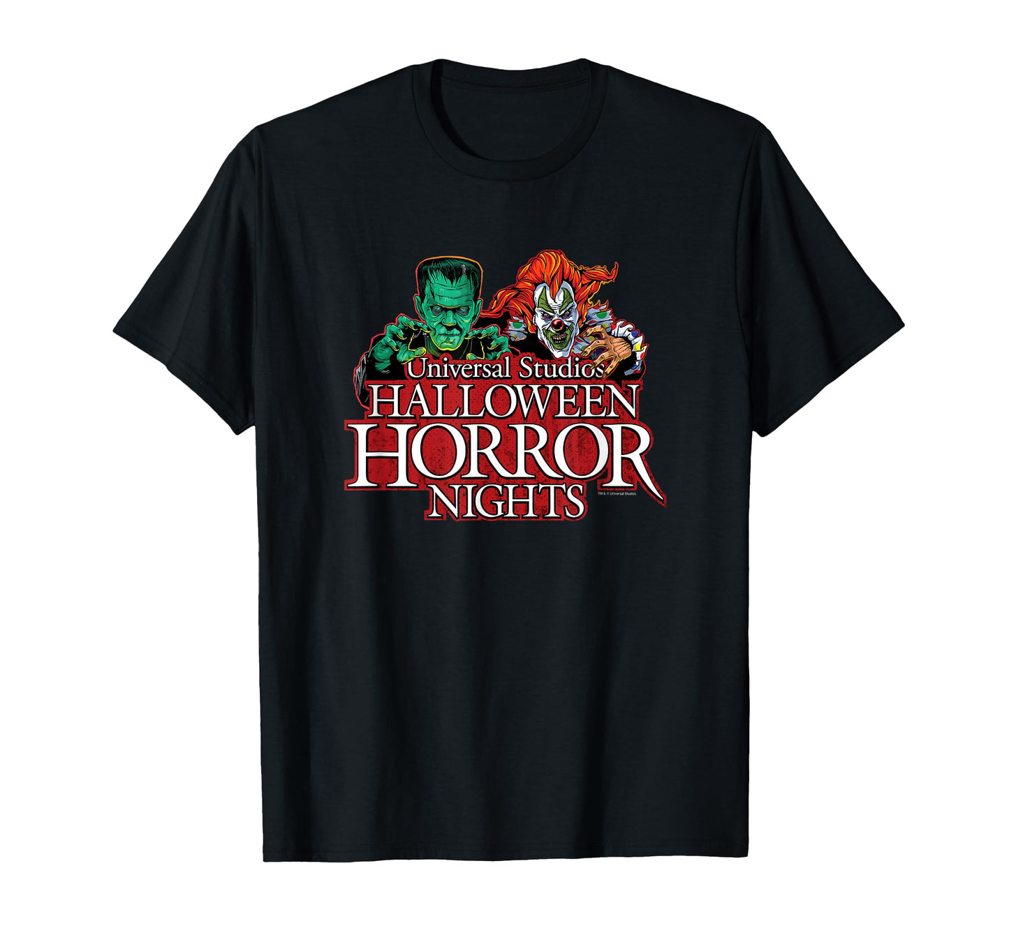 Halloween Horror Nights Frankenstein and Jack The Clown T-Shirt