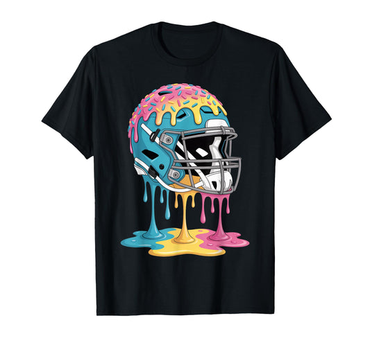 Ice Cream Drip Men Women Game American Football Helmet Drip T-Shirt