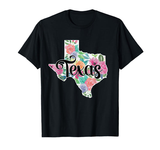 Texas Home State Pride Floral Vintage Texas Retro Flowers T-Shirt