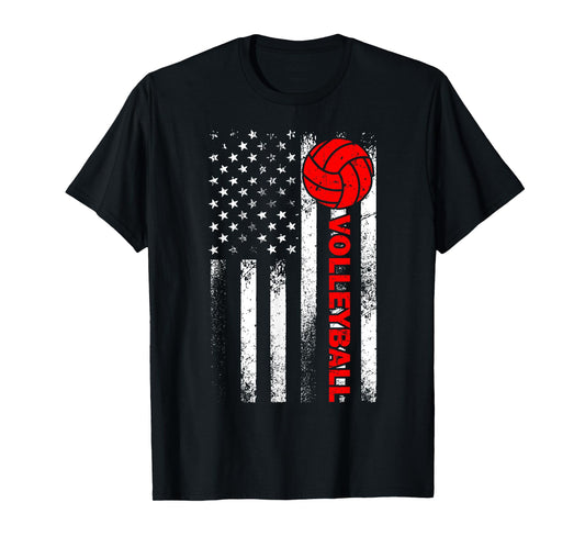 Funny Volleyball Design For Men Women USA Patriotic Athlete T-Shirt