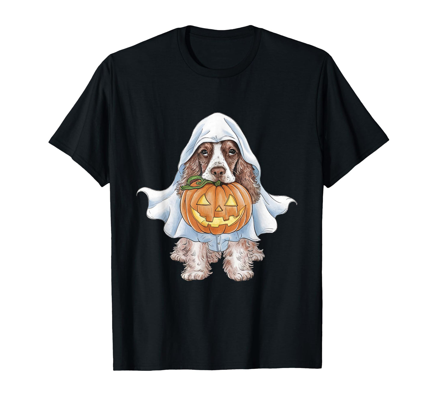 Cocker Spaniel Ghost Dog Halloween Men Women Kids T-Shirt