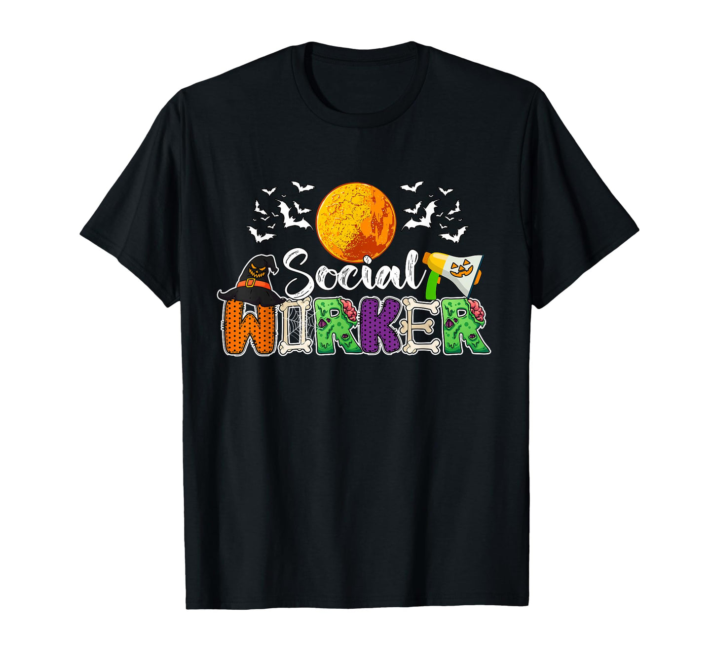 Social Worker Job Halloween Zombies Witch Costume Team T-Shirt