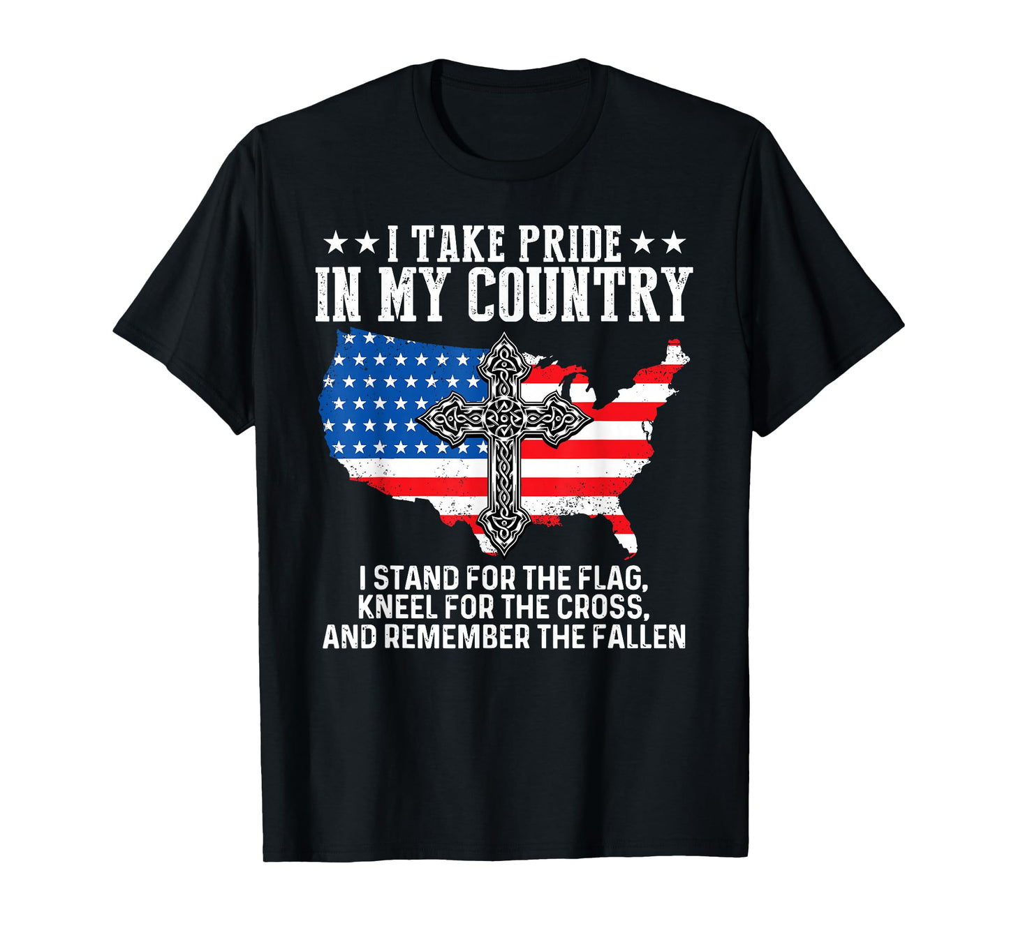 I Take Pride In My Country USA Flag 4th July Patriotic Tee T-Shirt