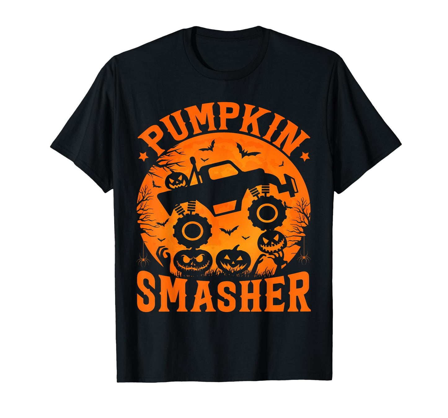 Pumpkin Smasher Halloween Kids Monster Truck Halloween Boy T-Shirt