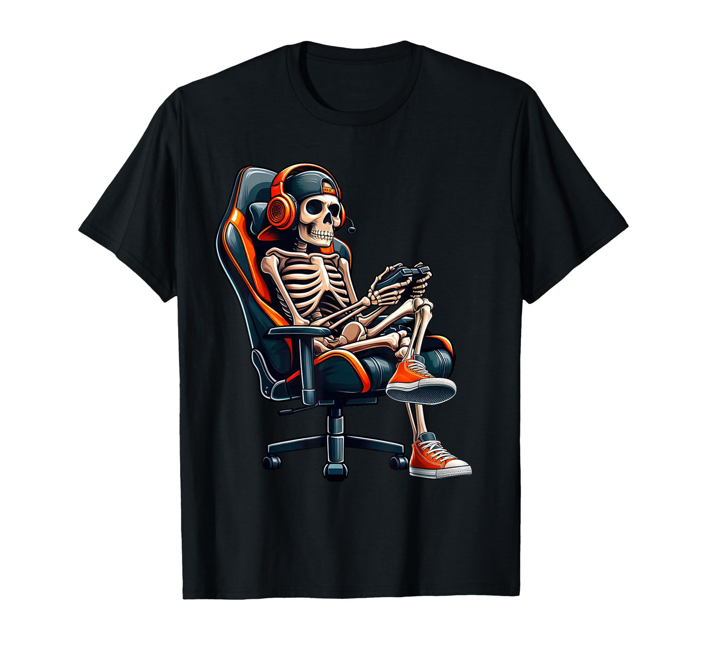 Halloween Shirts Skeleton Gamer Video Gaming Boys Men Kids T-Shirt