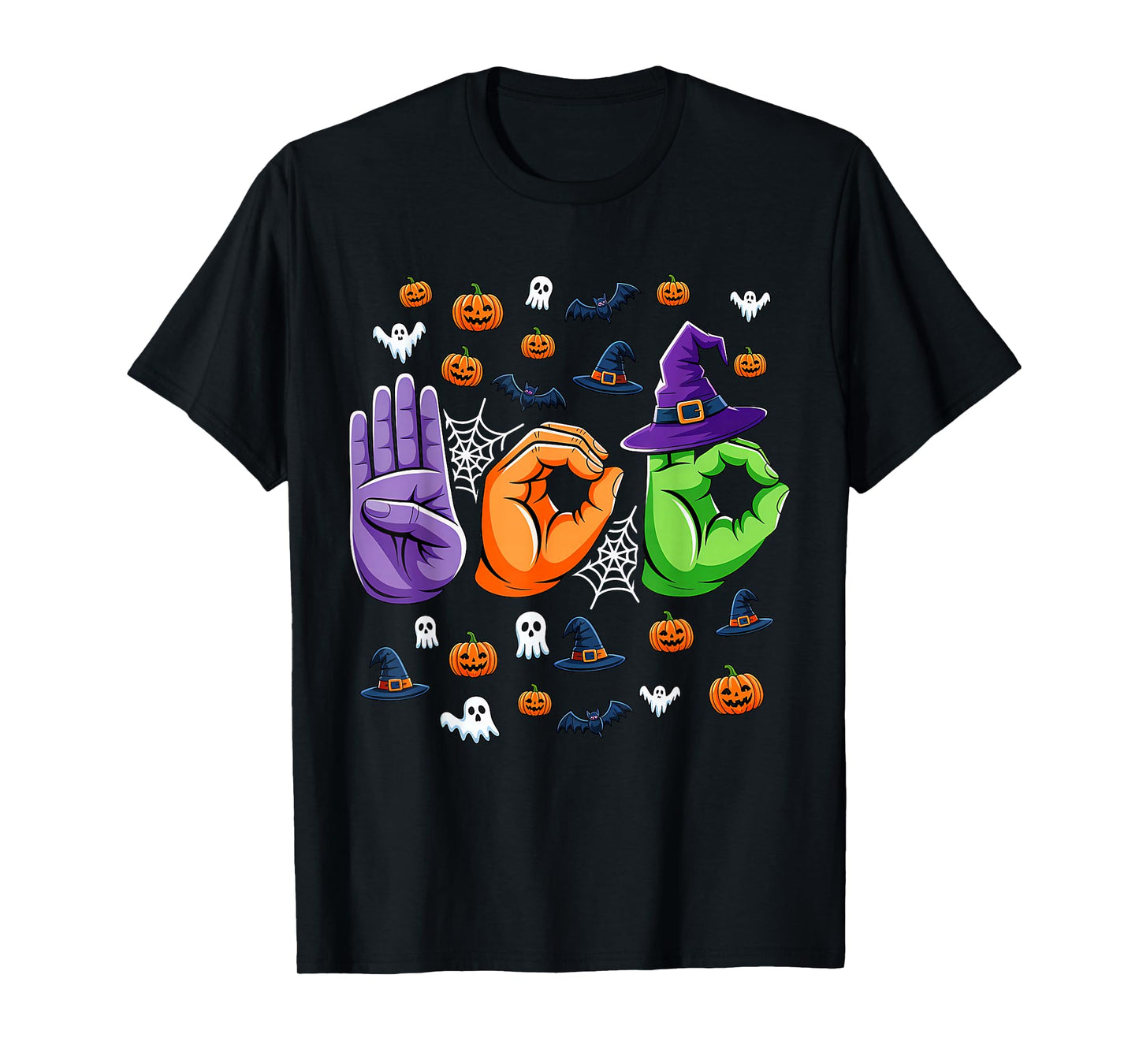 Boo Hands American Sign Language Pride ASL Halloween Costume T-Shirt