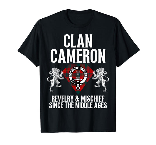 HighlandFour Cameron Clan Scottish Name Coat Of Arms Tartan Family Party T-Shirt