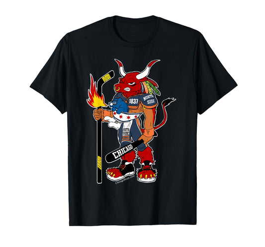 Creatureopolis Chicago Beast Black Cotton T-Shirt - Classic Fit, Round Neck, Short Sleeve, Adult Size