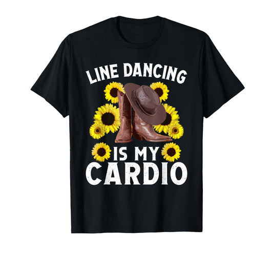 Line Dancing Art for Women Men Country Dancing Rodeo Dancer T-Shirt