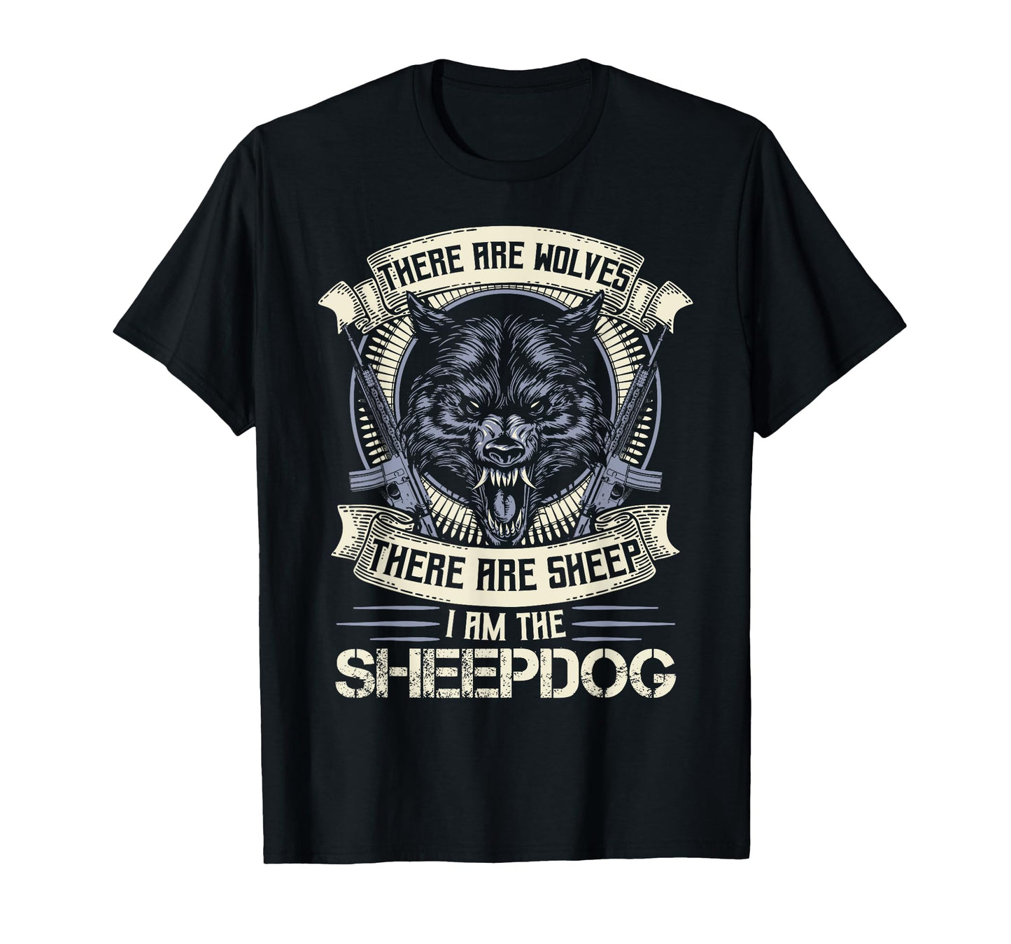 Wolf Biker Shirt Motorcycle I Am The Sheepdog Police