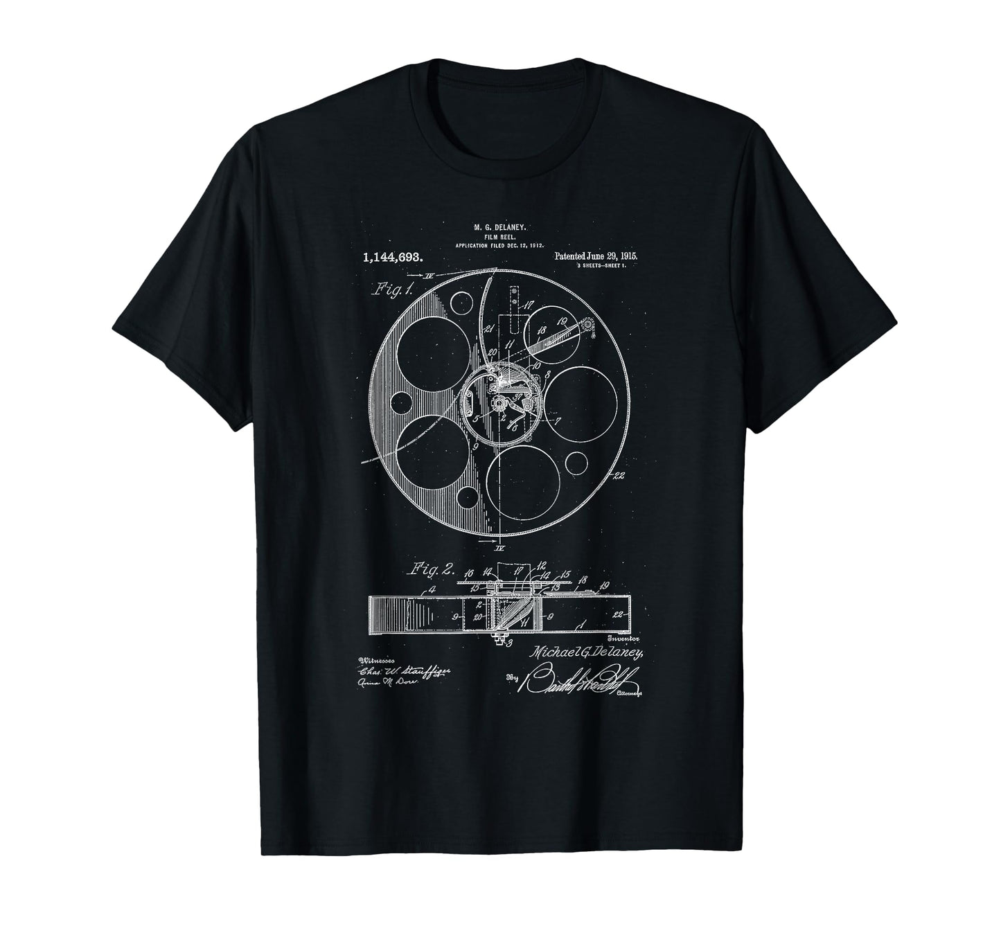 Retro Vintage Camera Filmmaker T-Shirt Film Reel Patent T-Shirt