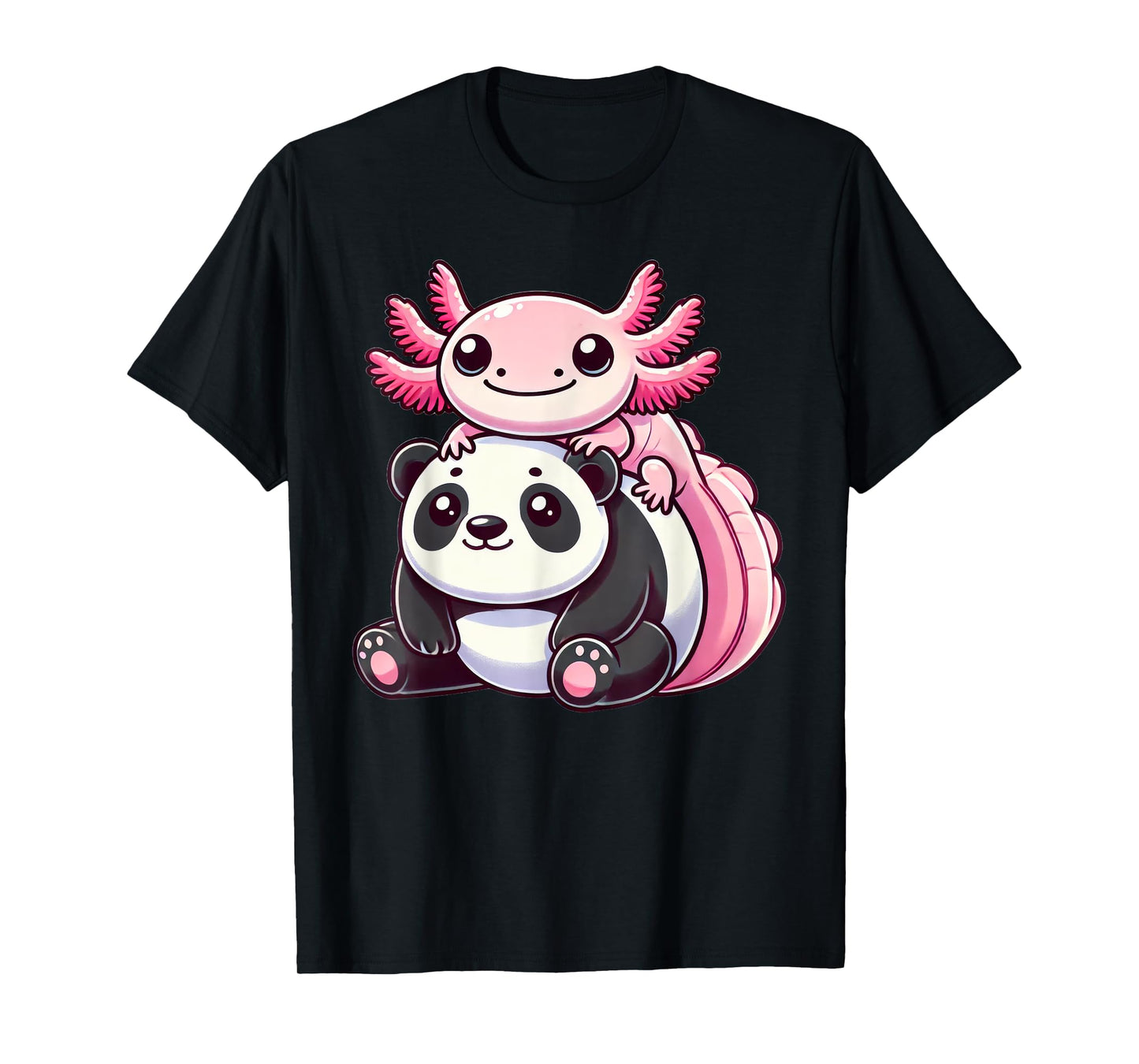Anime Kawaii Axolotl Panda Bear T-Shirt