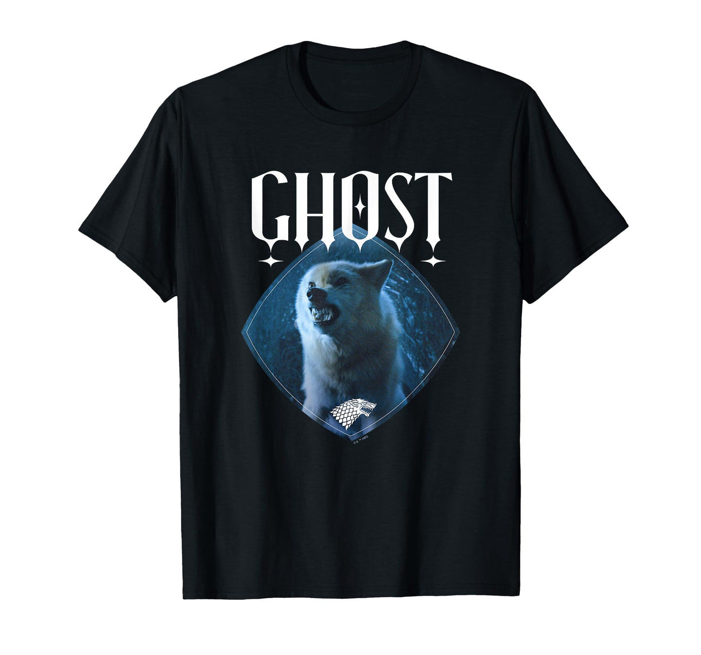 Game Of Thrones Ghost Stark Direwolf Center Portrait Badge T-Shirt