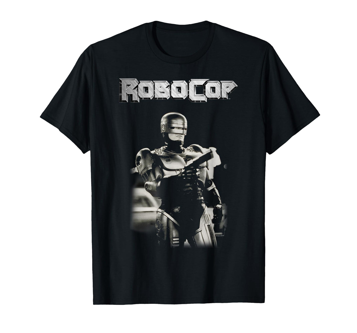 Robocop Black and White Action Pose Logo Poster T-Shirt