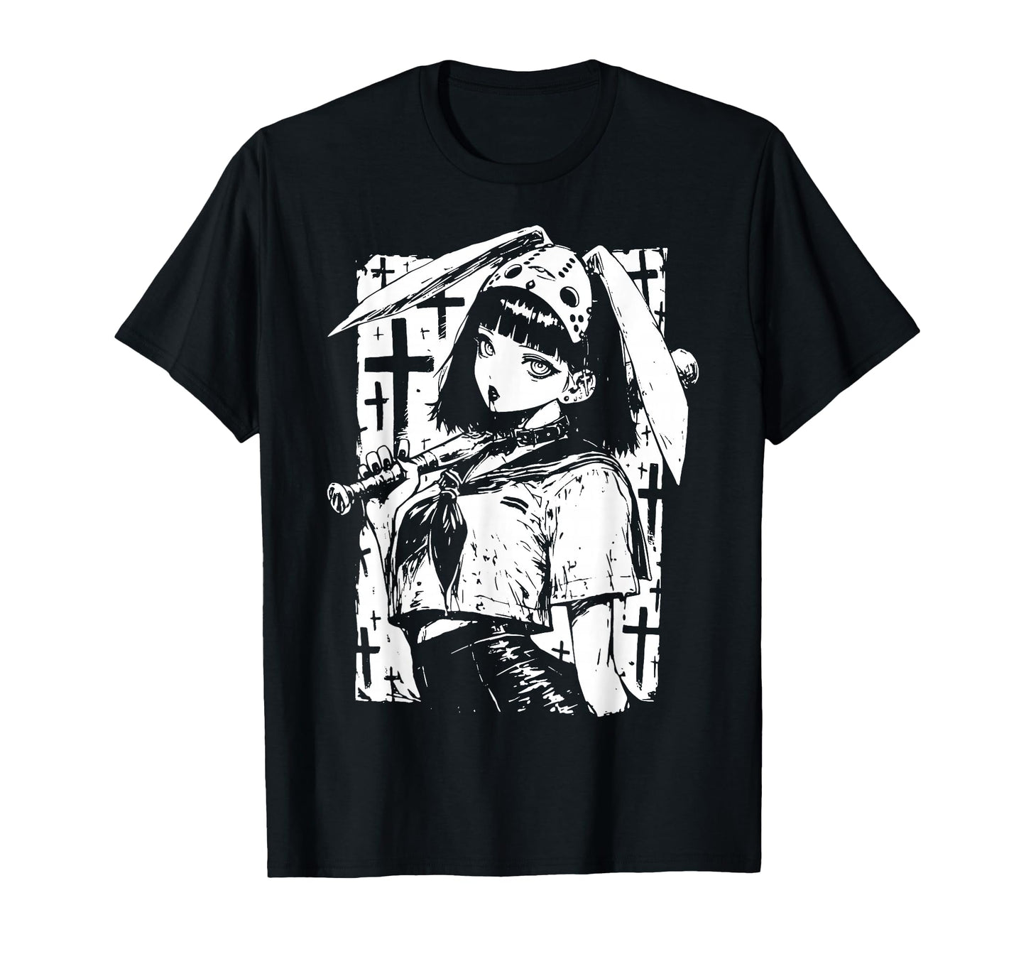 Creepy Horror Bunny Girl Anime Manga Alt Kawaii Harajuku T-Shirt
