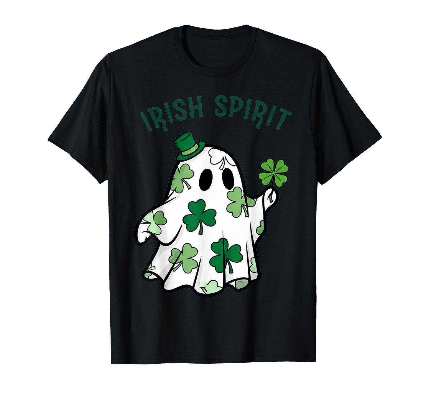 Irish Spirit Funny Ghost Shamrock Halloween Costume T-Shirt