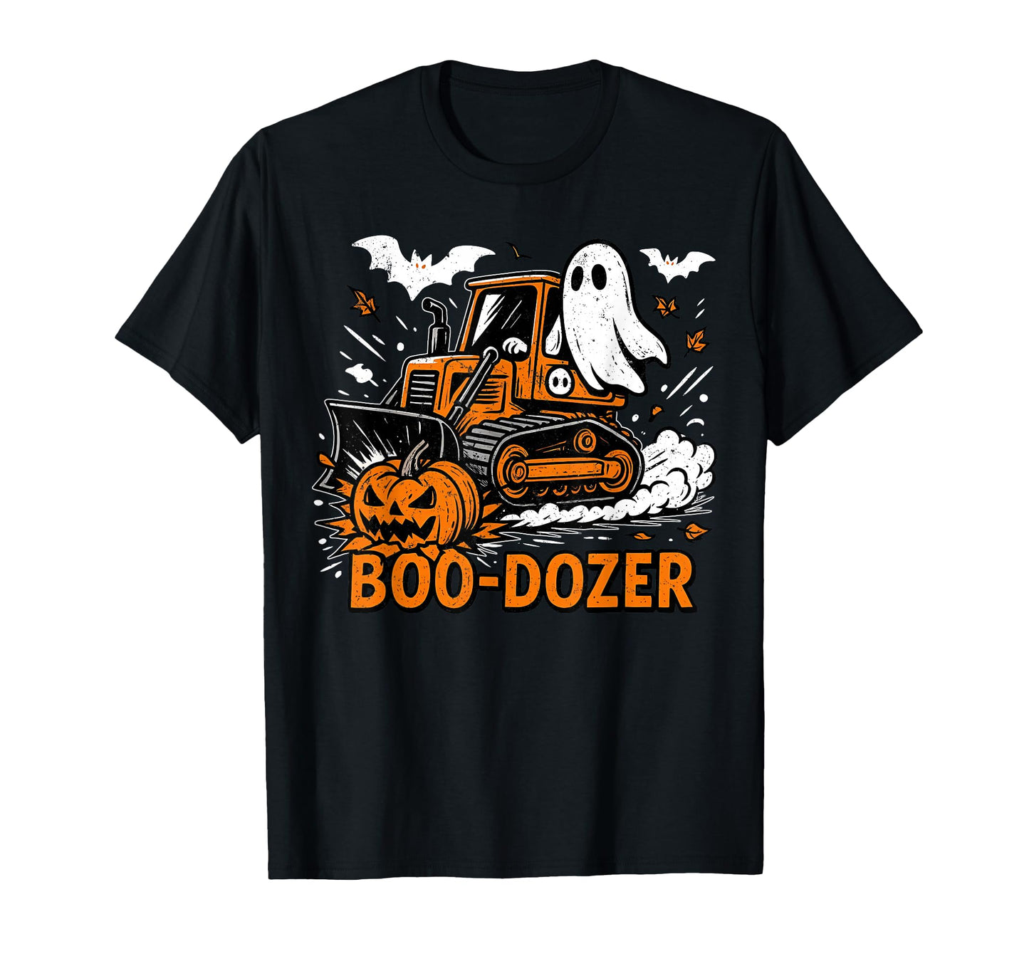 Funny Halloween Boo-Dozer Ghost Trucks Costume Party Kids T-Shirt
