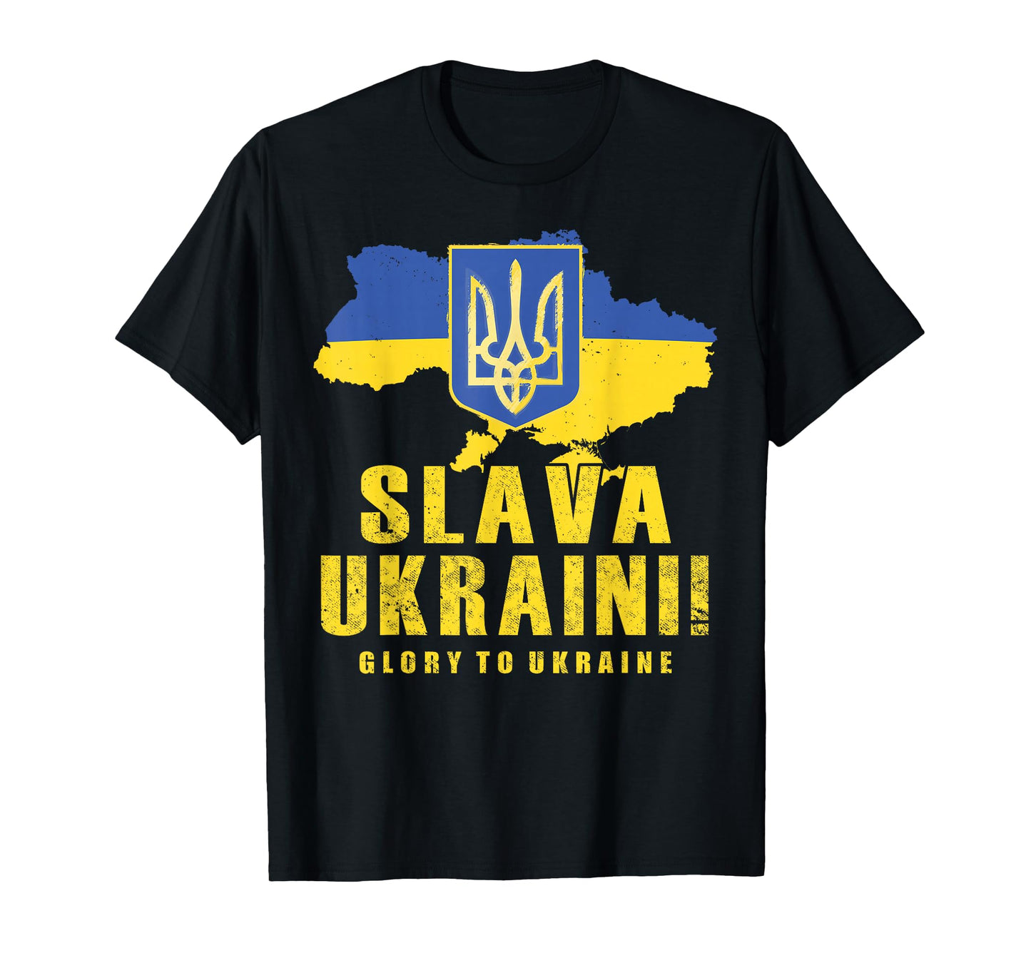 Ukraine Slava Ukraini Tryzub Glory to Ukraine Flag Map T-Shirt