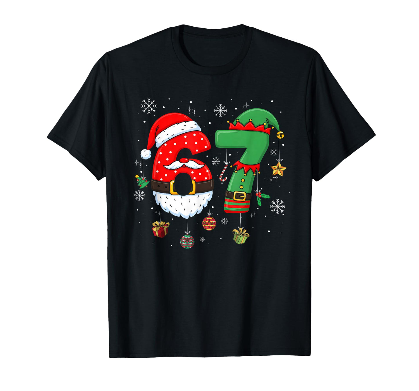 67 Christmas 6 7 Meme Pajamas Holiday Gen Alpha Slang T-Shirt