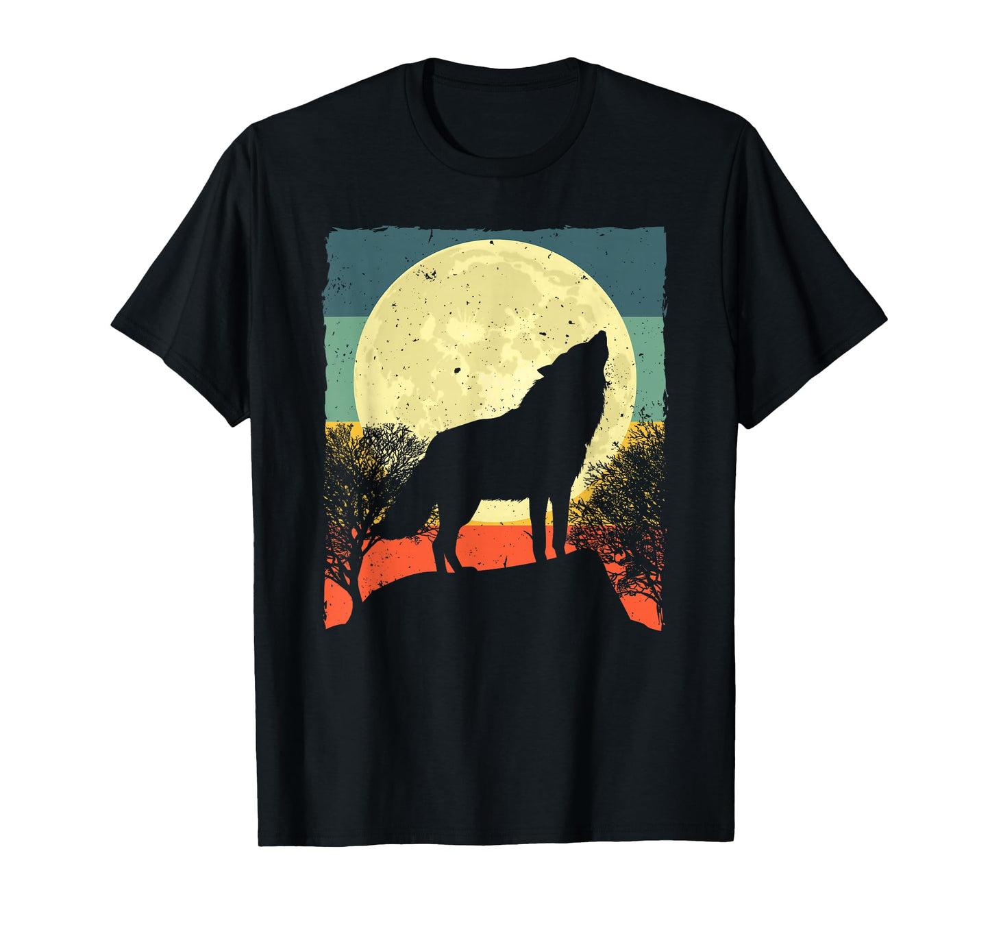 Cool Wolf Design For Men Women Vintage Wolf Howling Animal T-Shirt