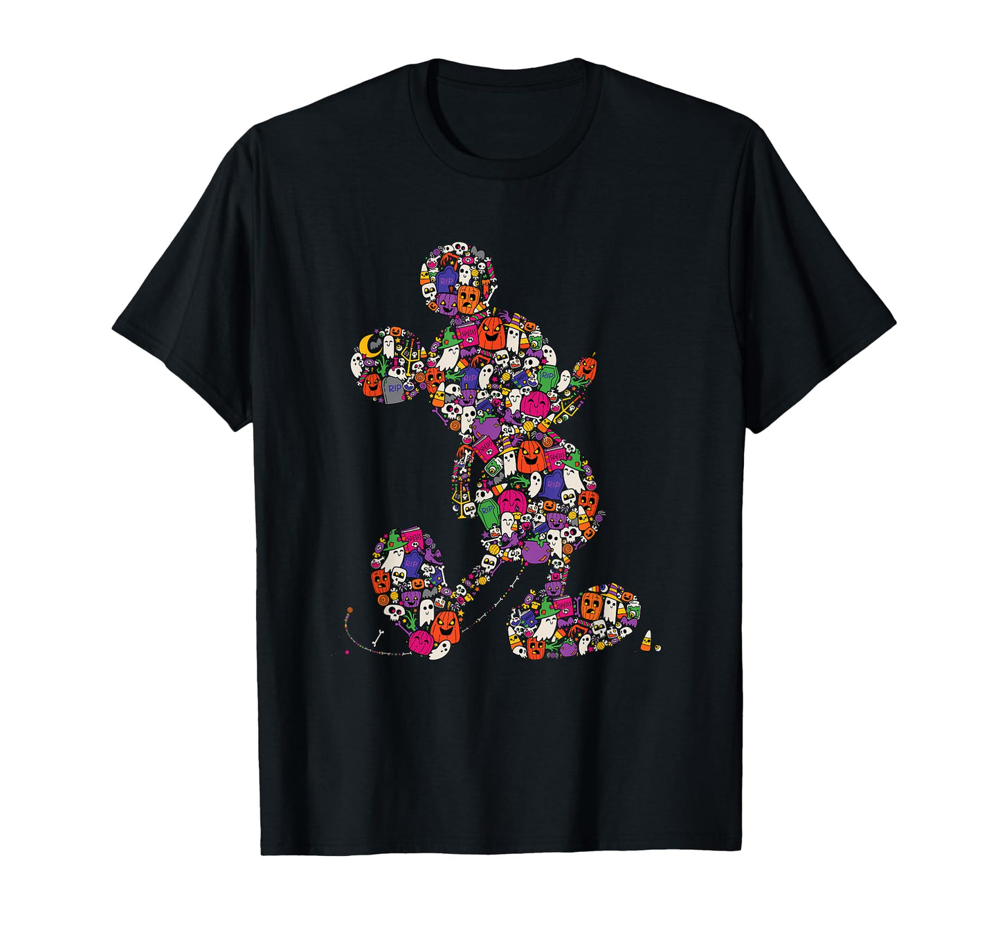 Disney Halloween Mickey Mouse Cute Spooky Silly Silhouette T-Shirt