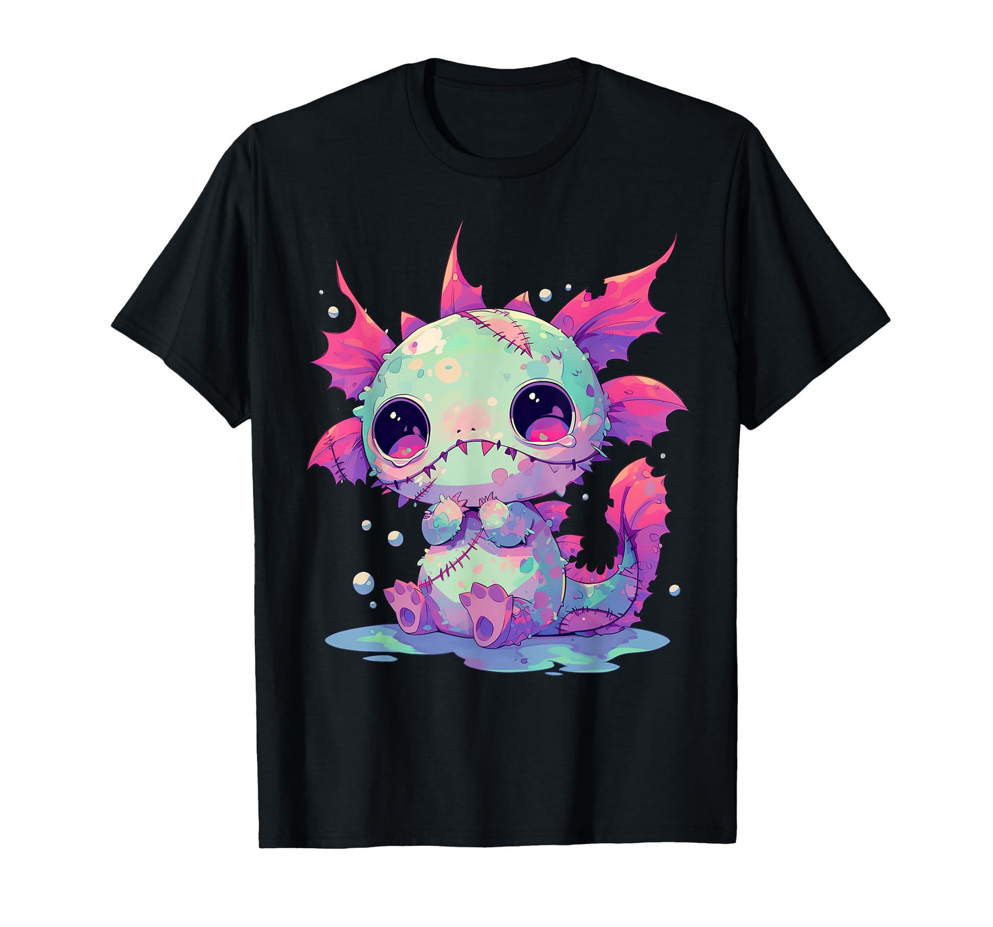 Kawaii Pastel Goth Creepy Cute Zombie Axolotl T-Shirt