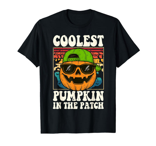 Coolest Pumpkin in The Patch Funny Halloween Boys Kids Teens T-Shirt