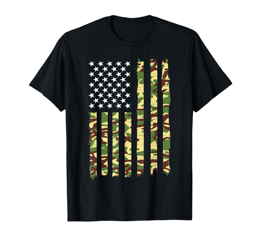 Camo American Flag Military Camouflage USA T-Shirt