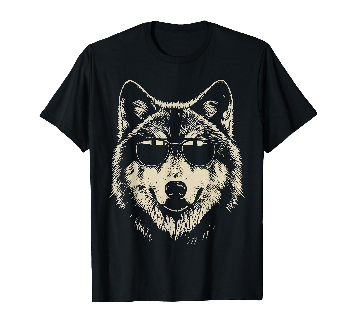 Wolf Wearing Sunglasses Graphic Wolf Shirt Men Women Kids T-Shirt