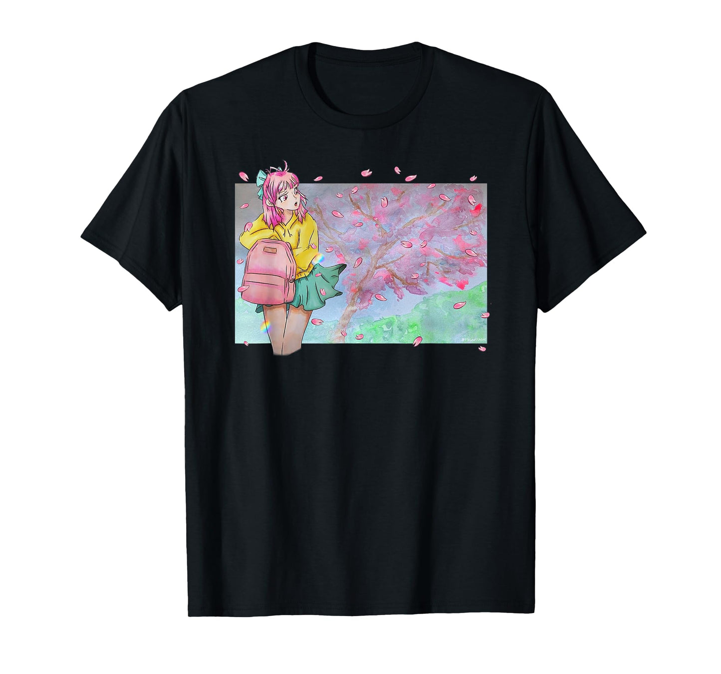 Sakura Watercolor Anime Manga Kawaii Pastel Goth Aesthetic T-Shirt