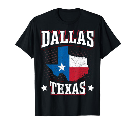 Dallas Texas Souvenirs Shirt Flag Map of Texas State Pride T-Shirt