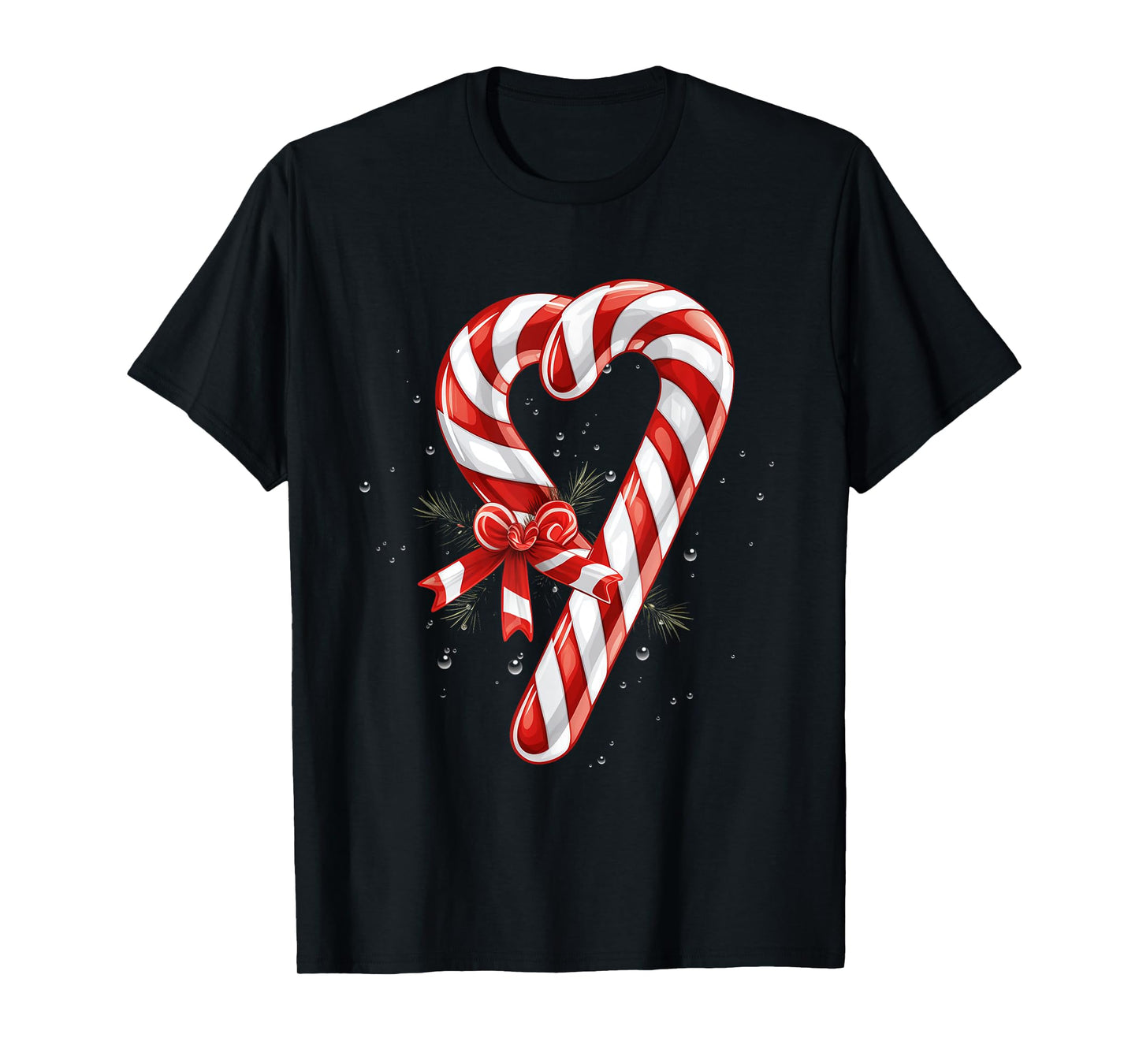 Giant Candy Cane Heart Christmas Gifts Red and White Candy T-Shirt