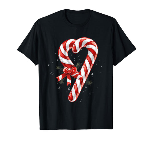 Giant Candy Cane Heart Christmas Gifts Red and White Candy T-Shirt