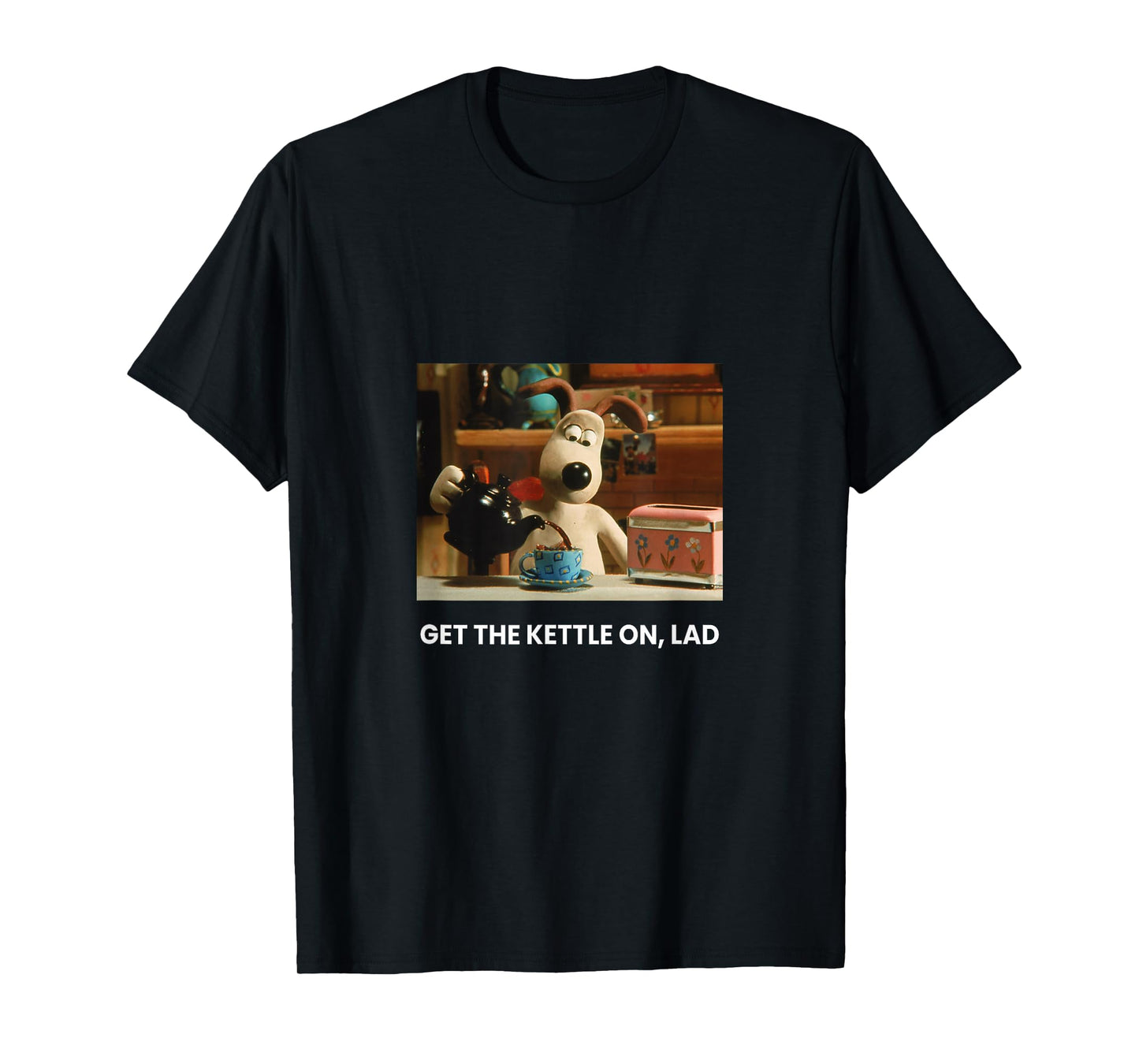 Wallace & Gromit Get The Kettle On Lad Gromit PAPL778 T-Shirt