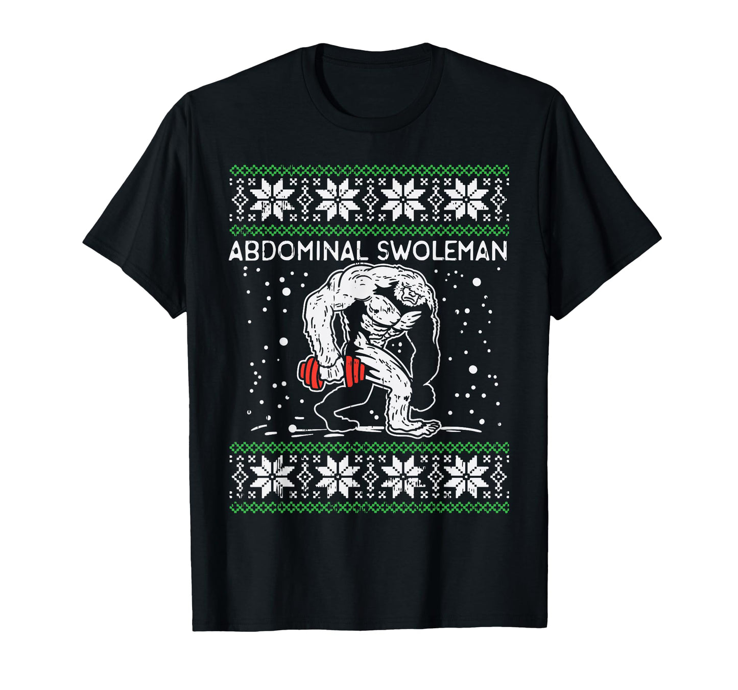 Abdominal Swoleman Yeti Fun Christmas Gym Weightlifter Gift T-Shirt