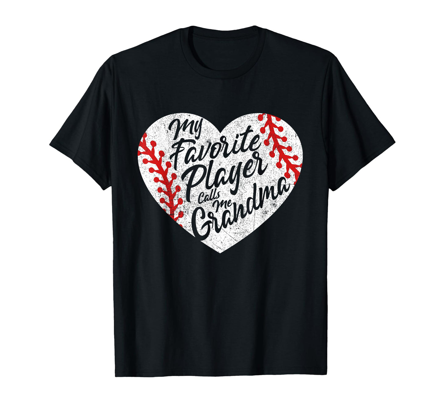 My Favorite Player Calls Me Grandma Baseball Heart Women's T-Shirt