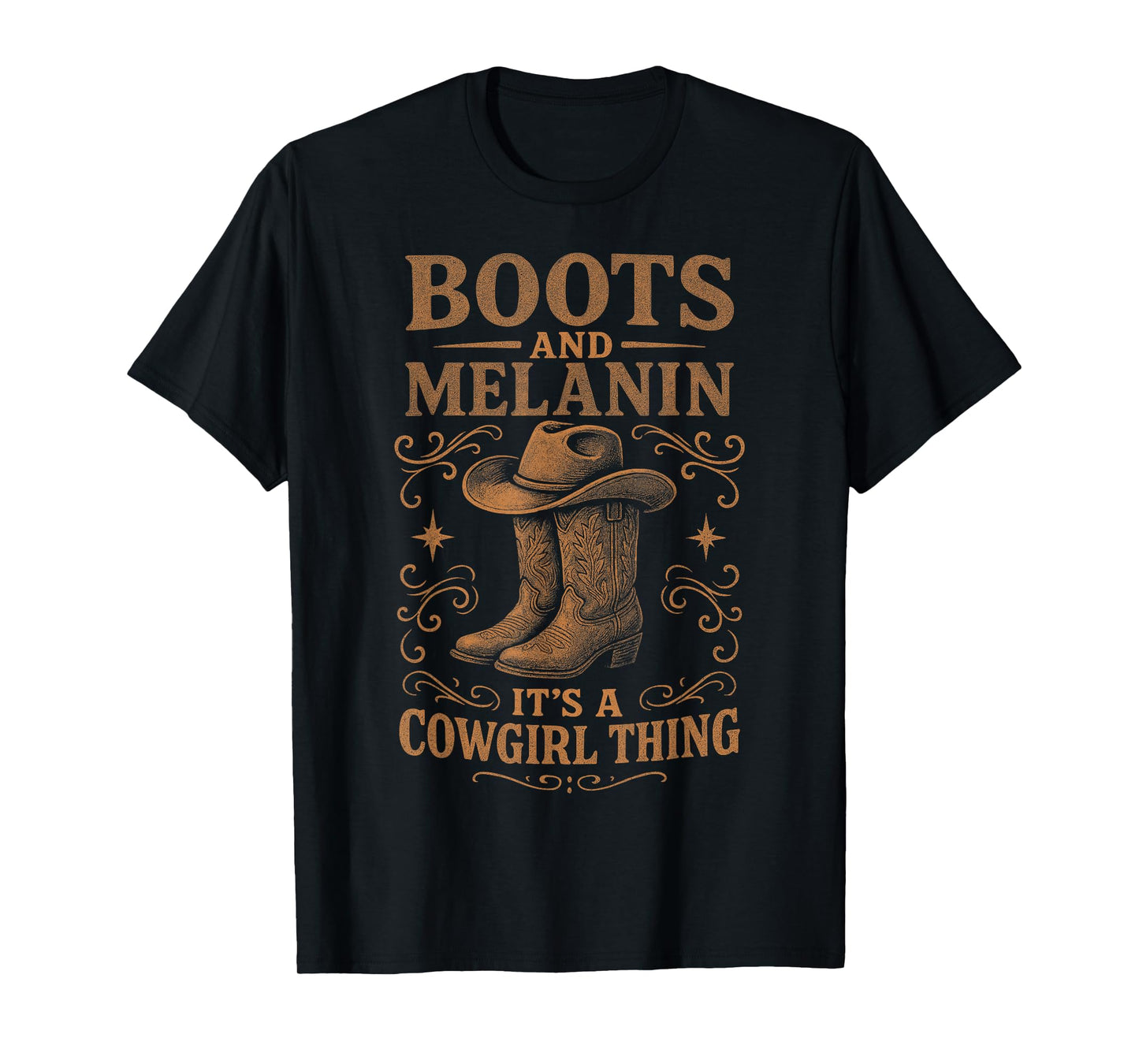 Boots and Melanin It's A Cowgirl Thing, Western Rodeo Girl T-Shirt