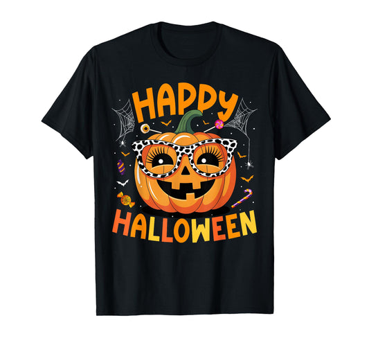 Happy Halloween 2025 Funny Pumpkin Trick Or Treat Men Women T-Shirt
